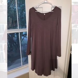 Brown Long sleeve swing dress - Size XL